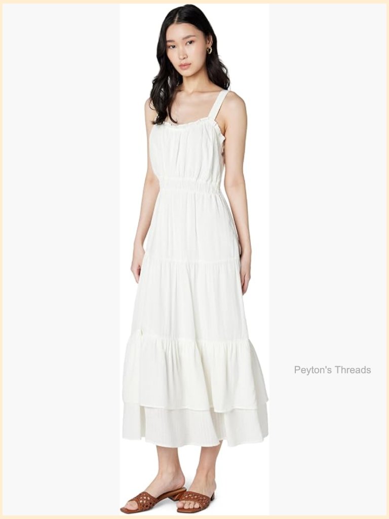 A-Line Square Neck Sleeveless Midi Dress With Back Zipper